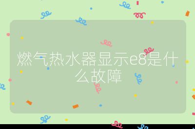 燃?xì)鉄崴黠@示e8是什么故障