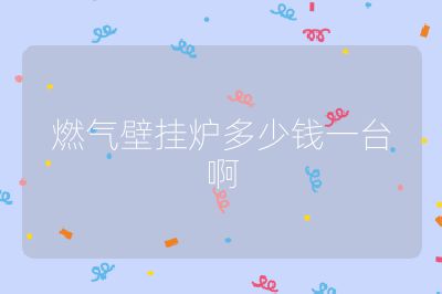 燃氣壁掛爐多少錢一臺啊