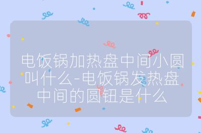 電飯鍋加熱盤中間小圓叫什么-電飯鍋發熱盤中間的圓鈕是什么