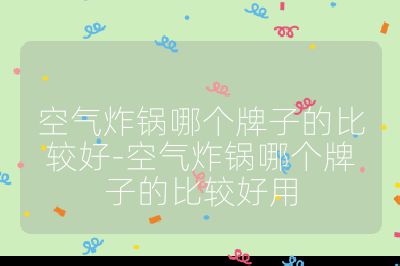 空氣炸鍋哪個牌子的比較好-空氣炸鍋哪個牌子的比較好用