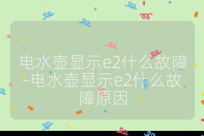 電水壺顯示e2什么故障-電水壺顯示e2什么故障原因