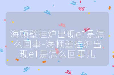 海頓壁掛爐出現e1是怎么回事-海頓壁掛爐出現e1是怎么回事兒