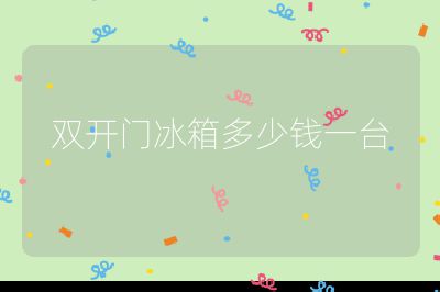 雙開門冰箱多少錢一臺