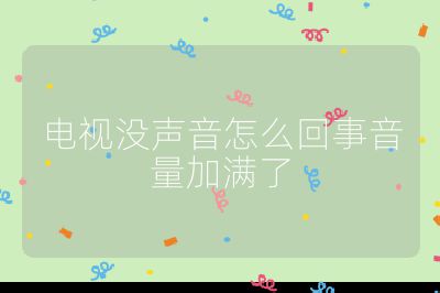 電視沒(méi)聲音怎么回事音量加滿了