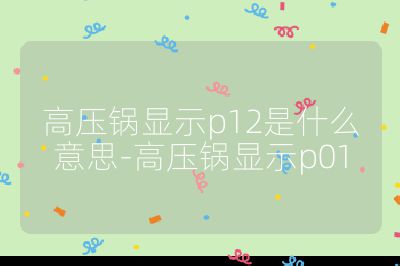 高壓鍋顯示p12是什么意思-高壓鍋顯示p01