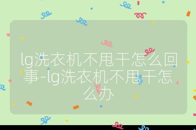 lg洗衣機不甩干怎么回事-lg洗衣機不甩干怎么辦