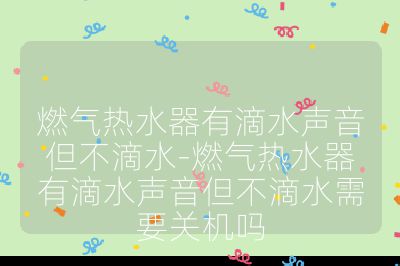 燃氣熱水器有滴水聲音但不滴水-燃氣熱水器有滴水聲音但不滴水需要關機嗎