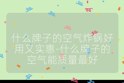 什么牌子的空氣炸鍋好用又實惠-什么牌子的空氣能質量最好
