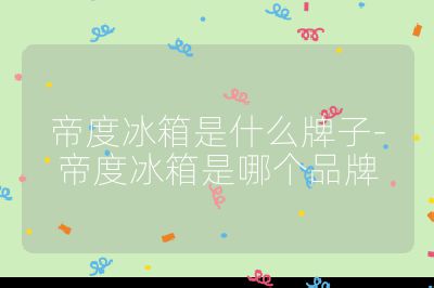 帝度冰箱是什么牌子-帝度冰箱是哪個(gè)品牌