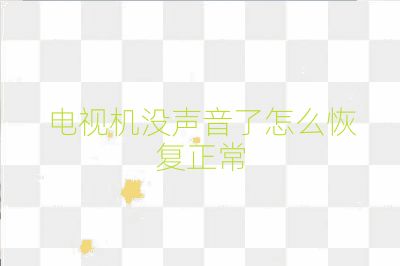 電視機(jī)沒聲音了怎么恢復(fù)正常