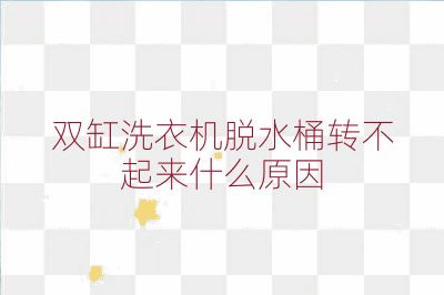 雙缸洗衣機(jī)脫水桶轉(zhuǎn)不起來什么原因