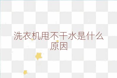 洗衣機(jī)甩不干水是什么原因