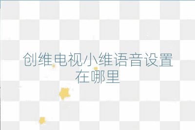 創(chuàng)維電視小維語(yǔ)音設(shè)置在哪里